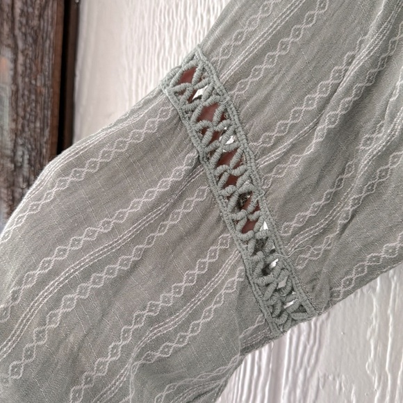 Elan Long Sleeve Crochet Top Womens Size small Boho Peasant Blouse Long Sleeve - Picture 4 of 9